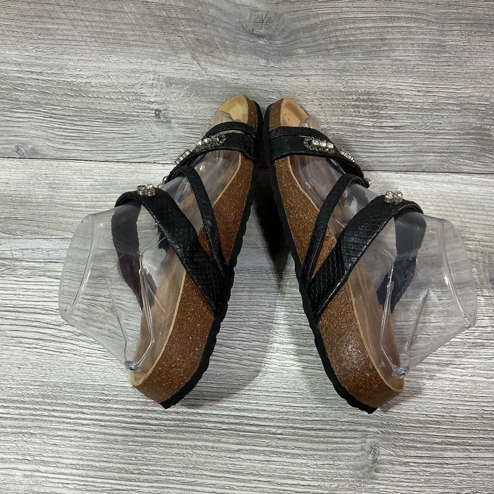 Birkenstock Betula Sandals Slides Black Leather Bedazzled Women's Size 38-7 N US - Picture 7 of 12